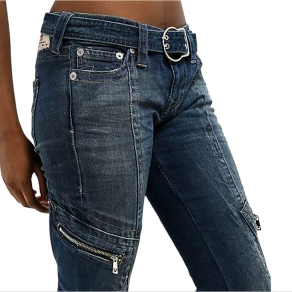 True Religion Bootcut Jeans Womens‎ Dark Wash Denim Zipper Pocket Detail - Picture 5 of 12
